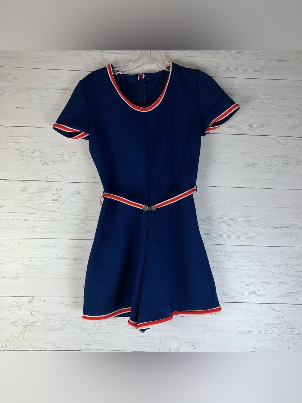 Vintage Aileen navy blue nautical romper  womens size 10 (S-M)
